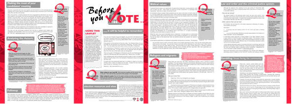 4 page pre-election discussion brochure